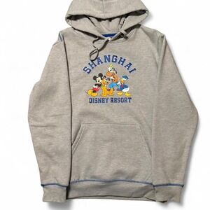 Vintage Disney Shanghai‎ Resort grey hoodie with blue accents MEN SIZE L